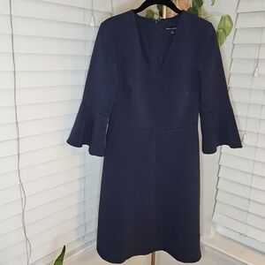 Banana Republic Deep Blue Bell Sleeve Dress